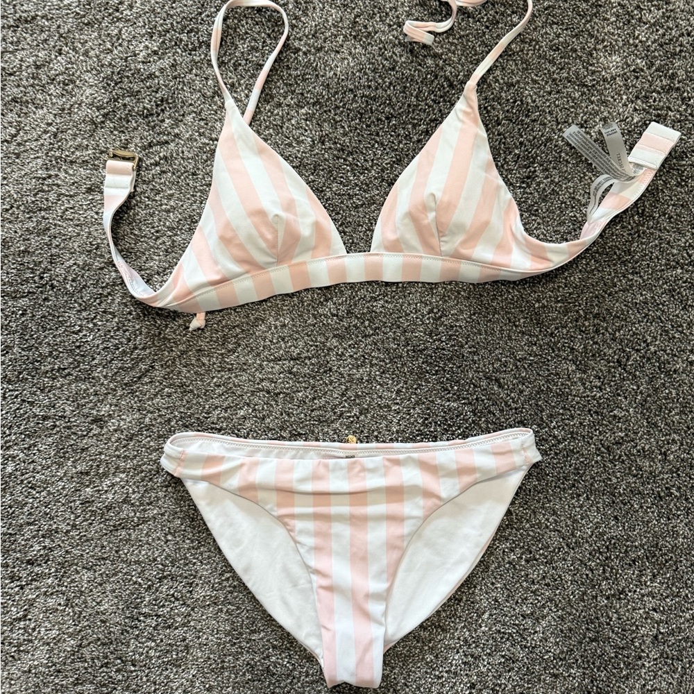 Victoria's Secret Pink and white stripe Bikini